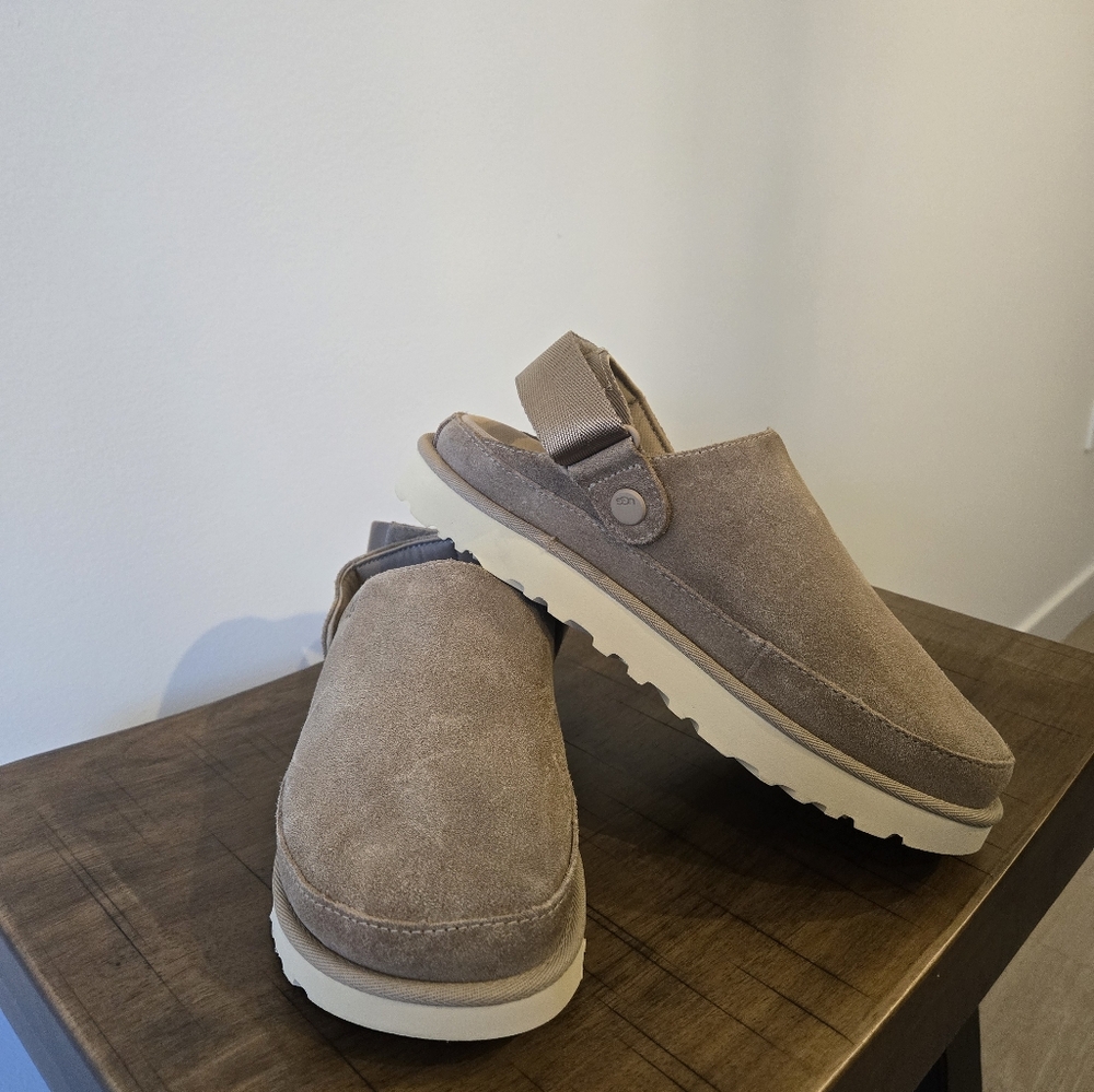 UGG Goldenstar Sand Suede Clogs
